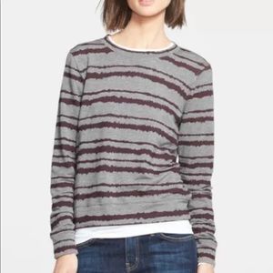 A.L.C.  Gray and Wine Conlo Stripe Pullover